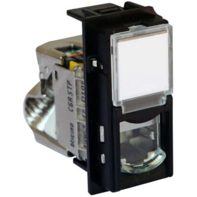 Bticino - Prise électrique - Sombre - Supporte 10Gbps - ISO/IEC 11801 - Publicité Bticino - Prise électrique - Sombre - Supporte 10Gbps - ISO/IEC 11801 - Publicité