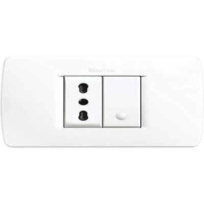 BTicino - Kit Luna Bipasso gniazdo i przełącznik - Zestaw elektryczny BTicino - Kit Luna Bipasso gniazdo i przełącznik - Zestaw elektryczny