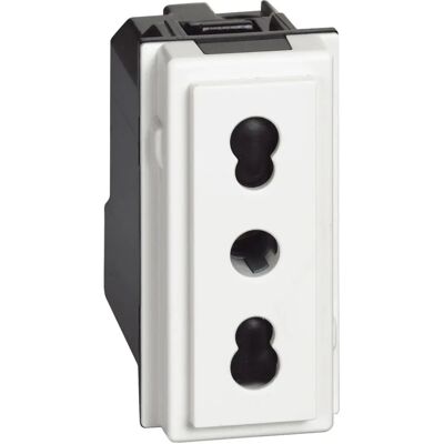 Enchufe Bticino - 2P+T, 10/16A, Blanco - Power Outlet Enchufe Bticino - 2P+T, 10/16A, Blanco - Power Outlet