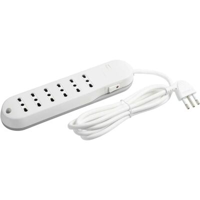 BTicino Verlengsnoer 1,5m - 6 Stopcontacten Wit BTicino Verlengsnoer 1,5m - 6 Stopcontacten Wit