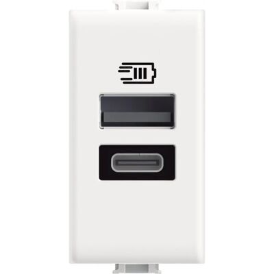 Presina USB Doppia Bticino Matix - 15W, Bianco, 230V Presina USB Doppia Bticino Matix - 15W, Bianco, 230V