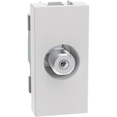 BTicino - Conector coaxial de TV - 75 Ohm, Blanco, Módulo Único BTicino - Conector coaxial de TV - 75 Ohm, Blanco, Módulo Único