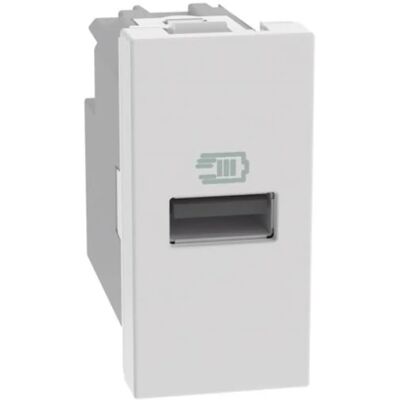 BTicino 15W USB Charger - Single Type A Port - White BTicino 15W USB Charger - Single Type A Port - White