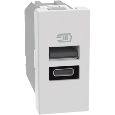 BTicino JW4191AC Matixgo USB Charger - White - 15W BTicino JW4191AC Matixgo USB Charger - White - 15W