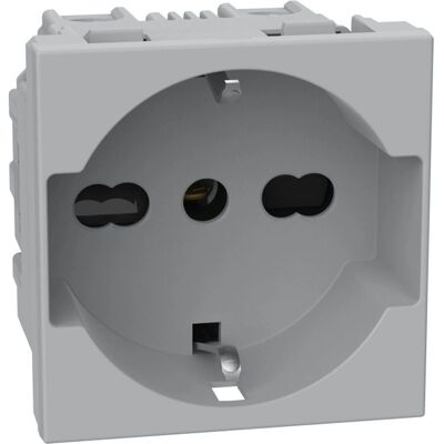 BTicino MATIX GO Grijs - Stopcontact - 2P+T, 10/16A, Schuko BTicino MATIX GO Grijs - Stopcontact - 2P+T, 10/16A, Schuko