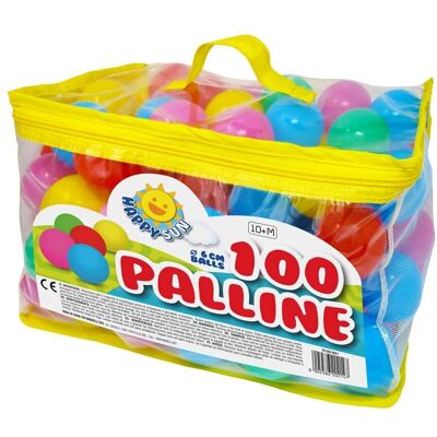 Mandelli Ensemble de 100 Balles en Plastique Colorées et Douces - Publicité Mandelli Ensemble de 100 Balles en Plastique Colorées et Douces - Publicité