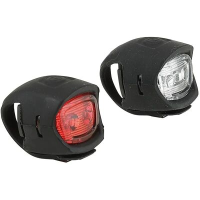 Zestaw świateł bezpieczeństwa rowerowego MVTEK Twins - Czarny - 2 LED - Silikon Zestaw świateł bezpieczeństwa rowerowego MVTEK Twins - Czarny - 2 LED - Silikon