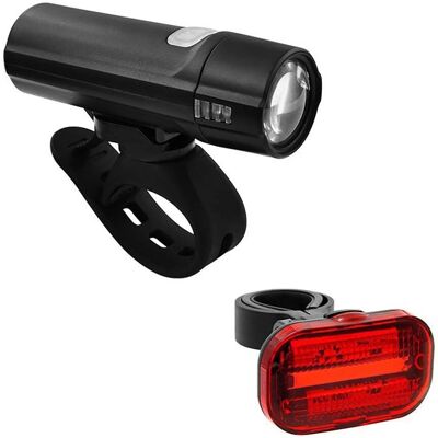Set de lumières pour vélo MVTEK - Avant et arrière - Publicité Set de lumières pour vélo MVTEK - Avant et arrière - Publicité