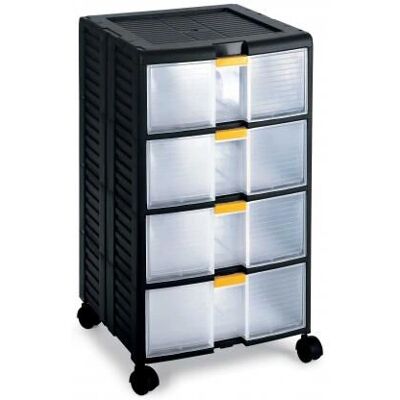 Terry Store-Age 44001 - Armoire de rangement avec 4 tiroirs, roulettes, fixation murale - Publicité Terry Store-Age 44001 - Armoire de rangement avec 4 tiroirs, roulettes, fixation murale - Publicité
