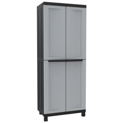 Szafka Magazynowa Terry - Żywiczna Czarna/Szara - 68x39x170cm Szafka Magazynowa Terry - Żywiczna Czarna/Szara - 68x39x170cm