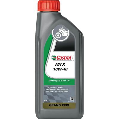 Huile embrayage et de transmission semi-synthetique pour 2T et 4T 10W40 Castrol MTX Doré - Gear Oil Huile embrayage et de transmission semi-synthetique pour 2T et 4T 10W40 Castrol MTX Doré - Gear Oil
