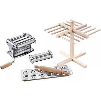 Imperia Titania La Tua Pasta, Pastamaschine, Silber, Braun Imperia Titania La Tua Pasta, Pastamaschine, Silber, Braun