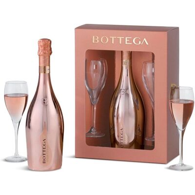 Bottega Rose Gold Prosecco 0,75l Geschenkset mit 2 Gläsern Bottega Rose Gold Prosecco 0,75l Geschenkset mit 2 Gläsern
