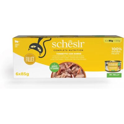 Schesir tuńczyk z surimi dla kota - 24 x 85g Schesir tuńczyk z surimi dla kota - 24 x 85g