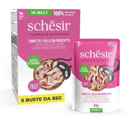 Schesir Macskaeledel Tonhal Kacsamell Gelatinben 24x85g Schesir Macskaeledel Tonhal Kacsamell Gelatinben 24x85g