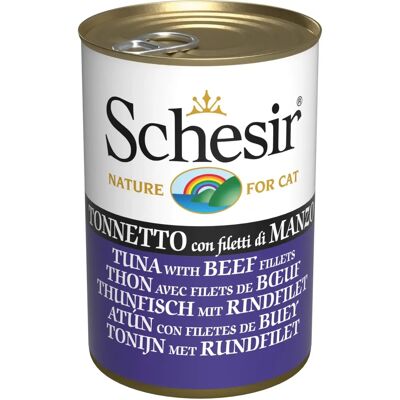 Comida húmeda Schesir Atún con Filete de Carne - 12x140g Comida húmeda Schesir Atún con Filete de Carne - 12x140g