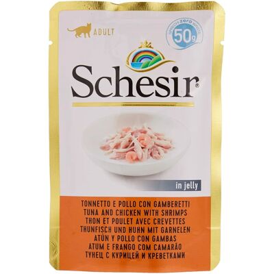 Schesir Katzenfutter 50g mit Thunfisch, Huhn & Garnelen Schesir Katzenfutter 50g mit Thunfisch, Huhn & Garnelen