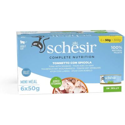 Schesir Macskaeledel - Tonhal & Spigola Zselében 6x50g Schesir Macskaeledel - Tonhal & Spigola Zselében 6x50g