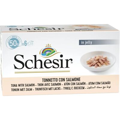 Nourriture pour chats Schesir - Thon Saumon - 6x50g - Publicité Nourriture pour chats Schesir - Thon Saumon - 6x50g - Publicité