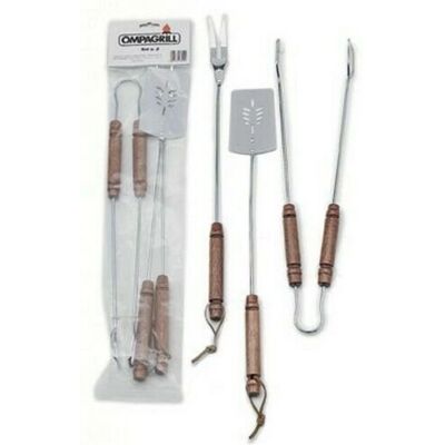 Ompagrill Modèle 03550 - Ensemble de couverts pour barbecue - 55cm - Publicité Ompagrill Modèle 03550 - Ensemble de couverts pour barbecue - 55cm - Publicité