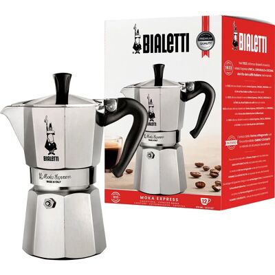 Bialetti Moka Express - Aluminiu, Negru - Cafetieră moka Bialetti Moka Express - Aluminiu, Negru - Cafetieră moka
