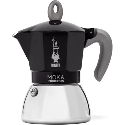 Cafetière Bialetti Moka Induction Noire (capacité : 6 tasses) Cafetière Bialetti Moka Induction Noire (capacité : 6 tasses)