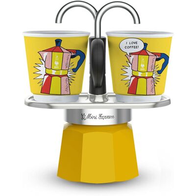 Bialetti MINI Express + 2 Tassen - Lichtenstein Bialetti MINI Express + 2 Tassen - Lichtenstein