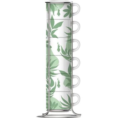 Ensemble de 6 tasses à espresso vertes Bialetti - Publicité Ensemble de 6 tasses à espresso vertes Bialetti - Publicité