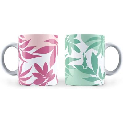 Ensemble de Tasses à Café Bialetti - 0,32 L, Vert, Rose, Blanc - Publicité Ensemble de Tasses à Café Bialetti - 0,32 L, Vert, Rose, Blanc - Publicité