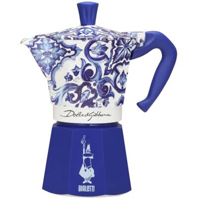 Bialetti Dolce & Gabbana Azul Mediterrâneo Moka Express - Cafeteira Bialetti Dolce & Gabbana Azul Mediterrâneo Moka Express - Cafeteira