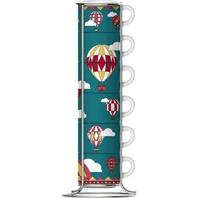 Bialetti Winter Wonderland Türkis 80 ml 6 Kaffeetassen Set Bialetti Winter Wonderland Türkis 80 ml 6 Kaffeetassen Set
