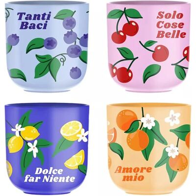 Bialetti - PFRUIT010 - Multicolore - 4pc - Ensemble de tasses - Publicité Bialetti - PFRUIT010 - Multicolore - 4pc - Ensemble de tasses - Publicité