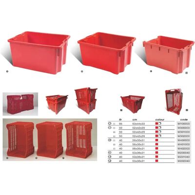Scatola di stoccaggio rossa Bricoman - 56x35x31cm - Sicura per alimenti Scatola di stoccaggio rossa Bricoman - 56x35x31cm - Sicura per alimenti