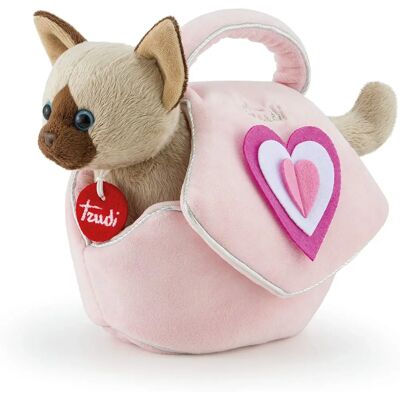 Maletín de peluche Trudi Kitten Corazones Rosas XS Maletín de peluche Trudi Kitten Corazones Rosas XS