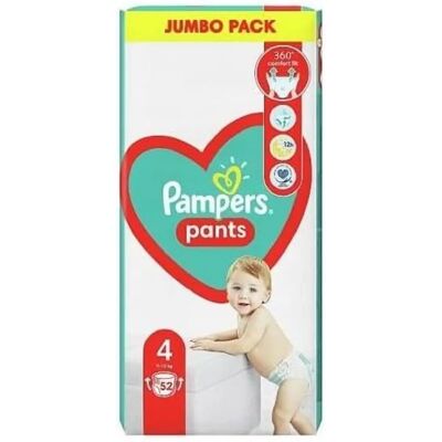 Couches Pampers Taille 4, 52 pièces - Respirantes et anti-fuite - Publicité Couches Pampers Taille 4, 52 pièces - Respirantes et anti-fuite - Publicité