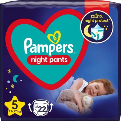 Pampers Größe 5 Nachtwindeln Wegwerfwindeln - 12-17 kg, 22 Stück Pampers Größe 5 Nachtwindeln Wegwerfwindeln - 12-17 kg, 22 Stück