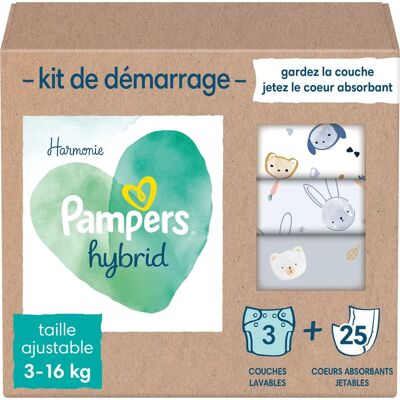 Couches Harmonie Hybrid Pampers - Jetables & Réutilisables - 25 pièces - Publicité Couches Harmonie Hybrid Pampers - Jetables & Réutilisables - 25 pièces - Publicité