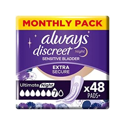 Always Discreet Ultimate Night Incontinence Pad Woman - Night & High Absorbency Always Discreet Ultimate Night Incontinence Pad Woman - Night & High Absorbency