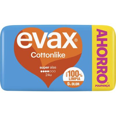 Evax Cottonlike Higiéniai Betétek - Erős Vérzés, 24 db Evax Cottonlike Higiéniai Betétek - Erős Vérzés, 24 db