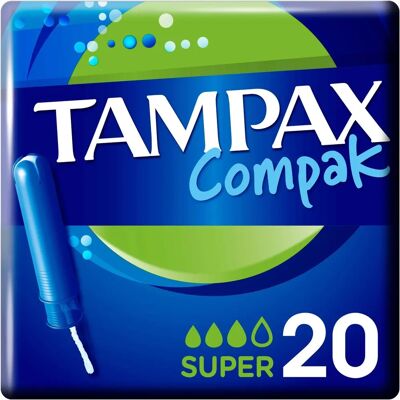 Tampones Tampax Compak Super - Para Mujeres - 20 Unidades Tampones Tampax Compak Super - Para Mujeres - 20 Unidades