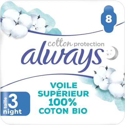 Always Protection en Coton de Nuit - Serviettes - 8 Pièces Always Protection en Coton de Nuit - Serviettes - 8 Pièces