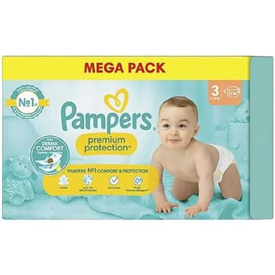 Pampers Premium Protection 3 Fraldas 6-10 kg - Pack 114 Pampers Premium Protection 3 Fraldas 6-10 kg - Pack 114