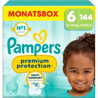 Pampers Windeln Monatsbox Größe 6 (13+ kg) - Premium Schutz Pampers Windeln Monatsbox Größe 6 (13+ kg) - Premium Schutz