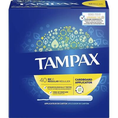 Tampax Tampax Regular Buffer 40 U Pour Femmes - Tampons Tampax Tampax Regular Buffer 40 U Pour Femmes - Tampons