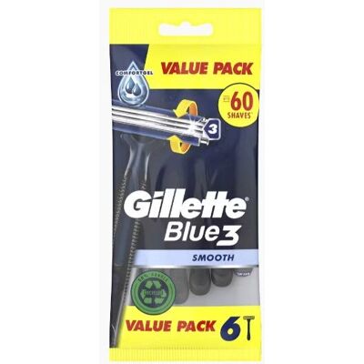 Gillette Blue3 Smooth Rasoir pour homme - Rasoir Gillette Blue3 Smooth Rasoir pour homme - Rasoir