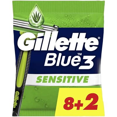 Gillette Blue3 Sensitive - Lames Jetables - 8 + 2 Offertes Gillette Blue3 Sensitive - Lames Jetables - 8 + 2 Offertes