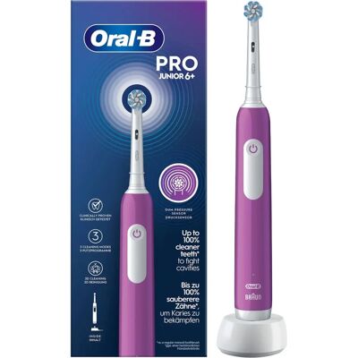 Oral-B Pro Junior Purple Electric Toothbrush - Children 6+ Oral-B Pro Junior Purple Electric Toothbrush - Children 6+