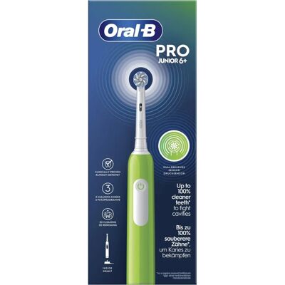 Oral-B Junior 6+ Elektromos Fogkefe - Gyerekek, Forgó, Zöld Oral-B Junior 6+ Elektromos Fogkefe - Gyerekek, Forgó, Zöld
