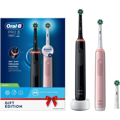 Oral-B Pro 3 3900N Rose - Brosse à dents électrique - Publicité Oral-B Pro 3 3900N Rose - Brosse à dents électrique - Publicité