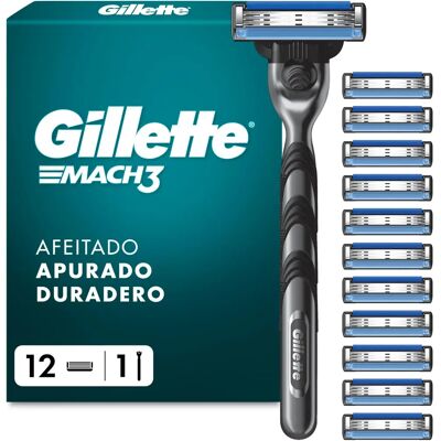 Gillette Mach3 Rasierklingen - Bis zu 20 Rasuren - 12 Ersatzklingen inklusive Gillette Mach3 Rasierklingen - Bis zu 20 Rasuren - 12 Ersatzklingen inklusive